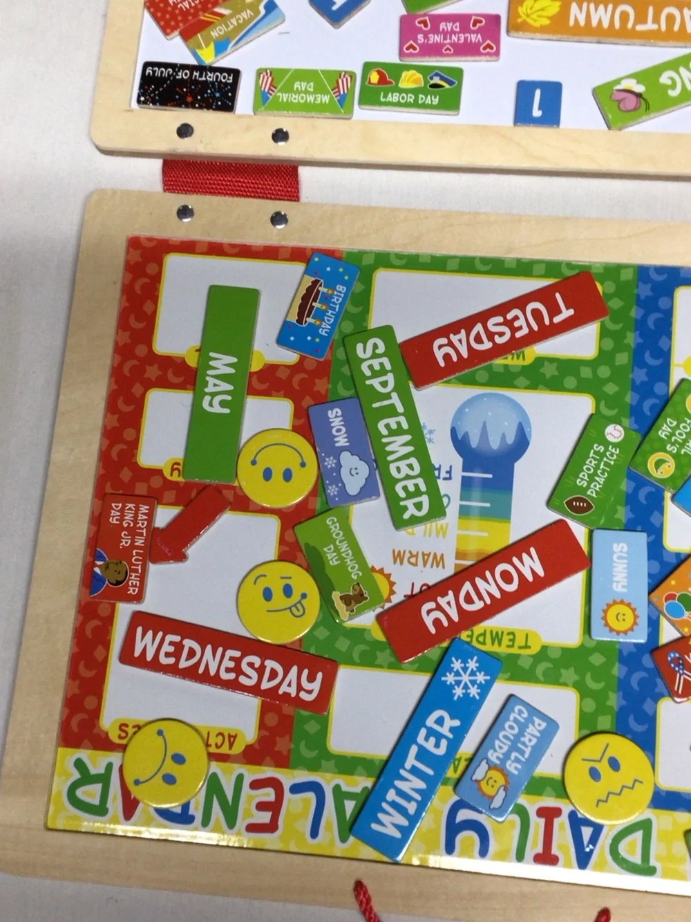 Melissa & Doug Magnetic Daily Calendar - Yellow with Red Accents